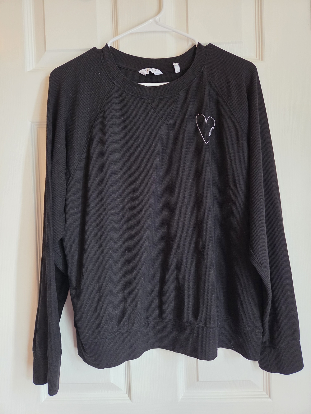 Peloton Black Waffle Knit Sweatshirt Jogger Lounge Set Size L - Picture 2 of 7